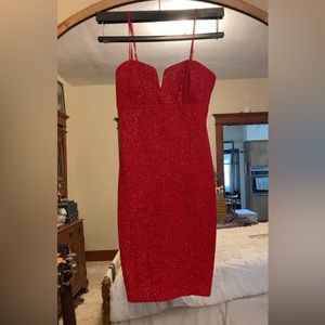 gorgeous red and glitter dress